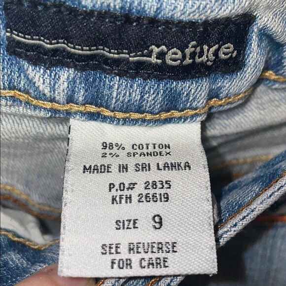 Refuge Denim Blue Distressed Women's Shorts - Picture 6 of 10